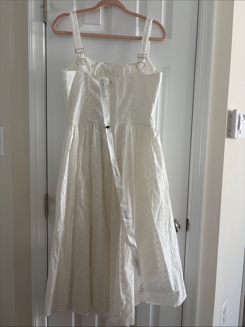 “Marie” Ivory Fuller Bust Midi Embroidery Dress - Picture 5 of 6